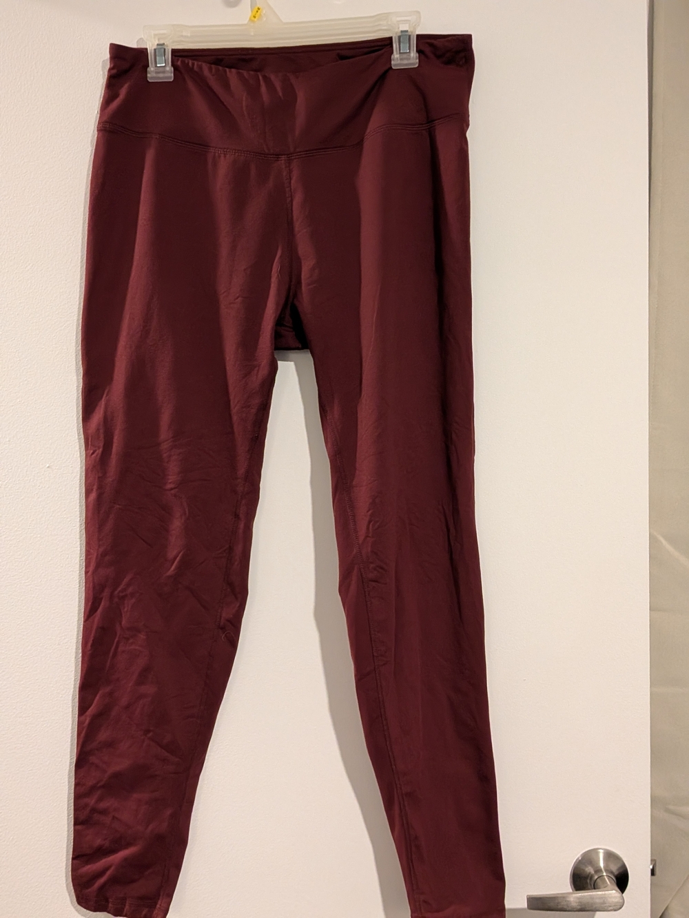 High-Rise Maroon Performance Leggings for Women